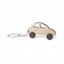 Portachiavi in legno a forma di automobile con finitura bicolore
