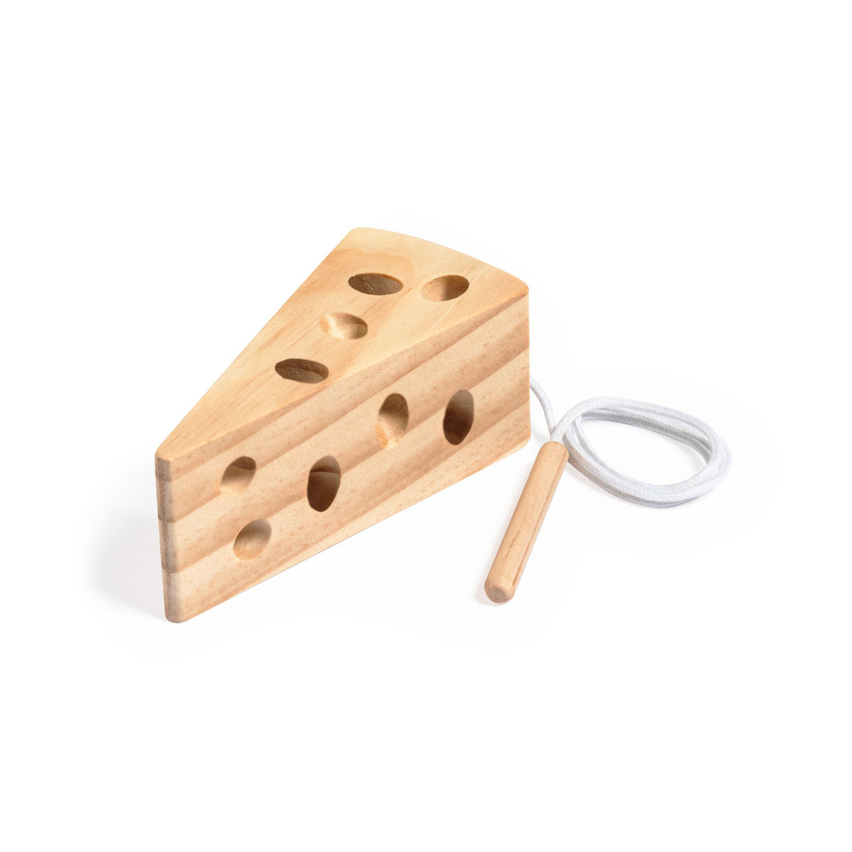 Gioco in legno formaggio con cordino: regalo educativo e originale per bambini