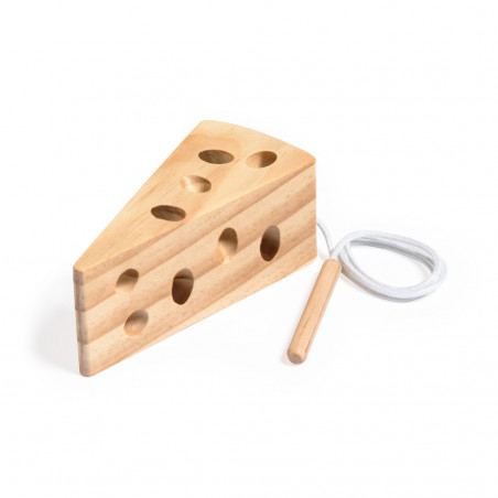 Gioco in legno formaggio con cordino: regalo educativo e originale per bambini