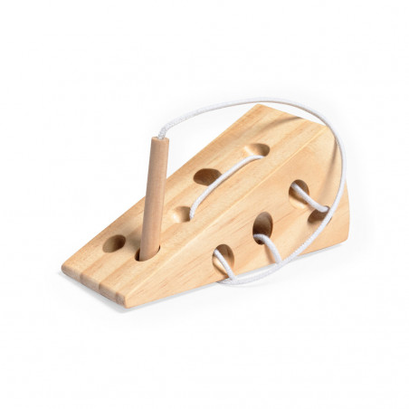 Gioco in legno formaggio con cordino: regalo educativo e originale per bambini