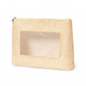 Necessaire con finestra tono crudo con zip per donna