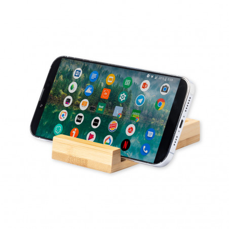 Portanote in bambù con supporto integrato per smartphone