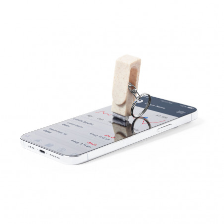 Portachiavi supporto per smartphone realizzato in canna di grano