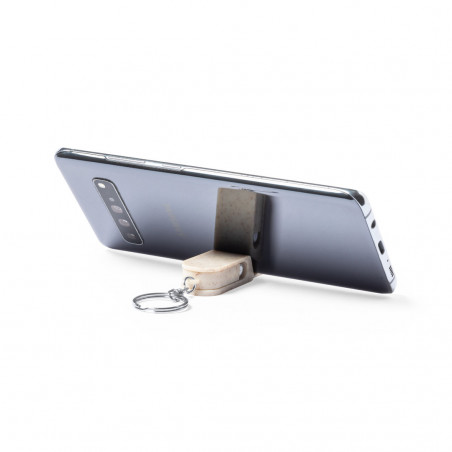 Portachiavi supporto per smartphone realizzato in canna di grano