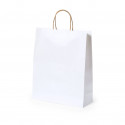 Borsa nature bianca M con manici in tono naturale per presentazione