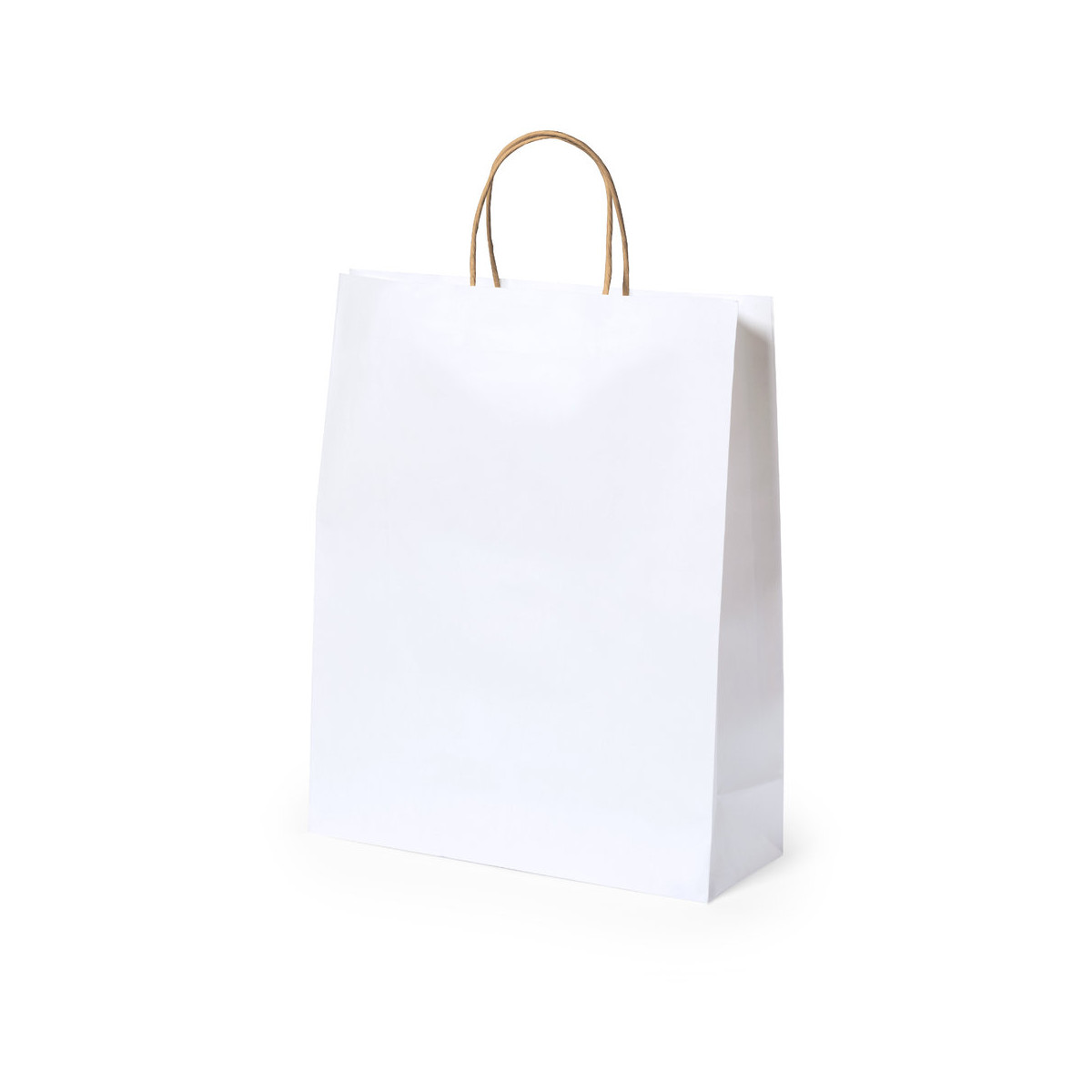 Borsa nature bianca M con manici in tono naturale per presentazione