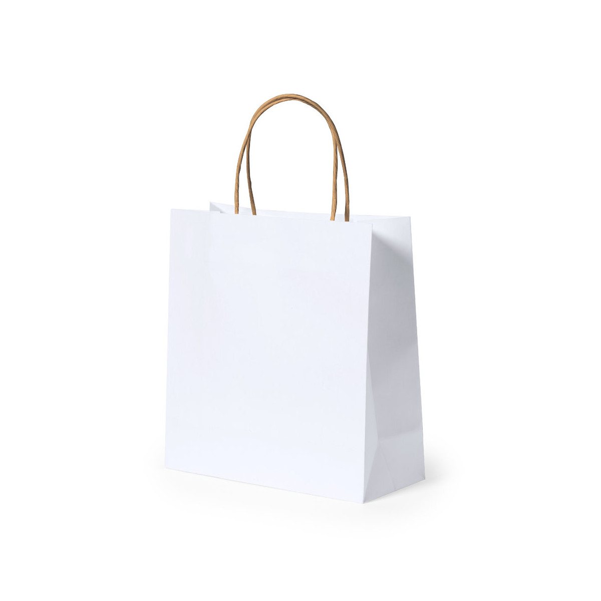 Borsa nature bianca con manici in tono naturale per presentazione S