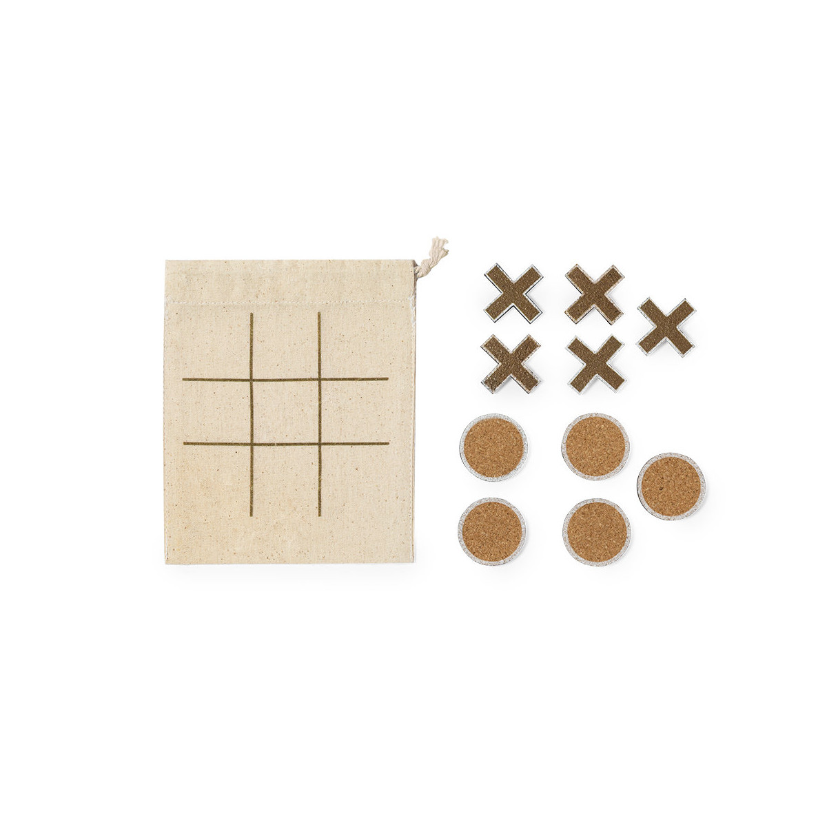 Gioco del tris in sughero naturale