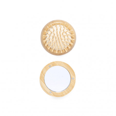 Spazzola con specchio tascabile con chiusura magnetica