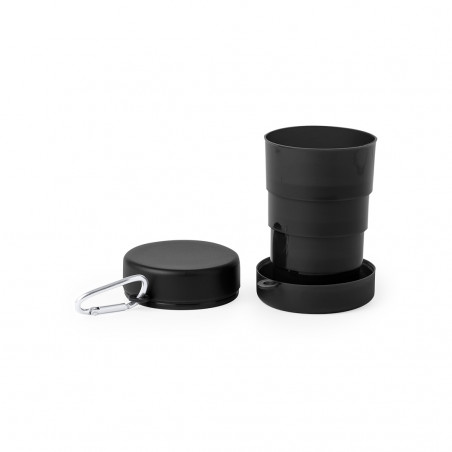 Tazza riutilizzabile pieghevole realizzata in pp riciclato