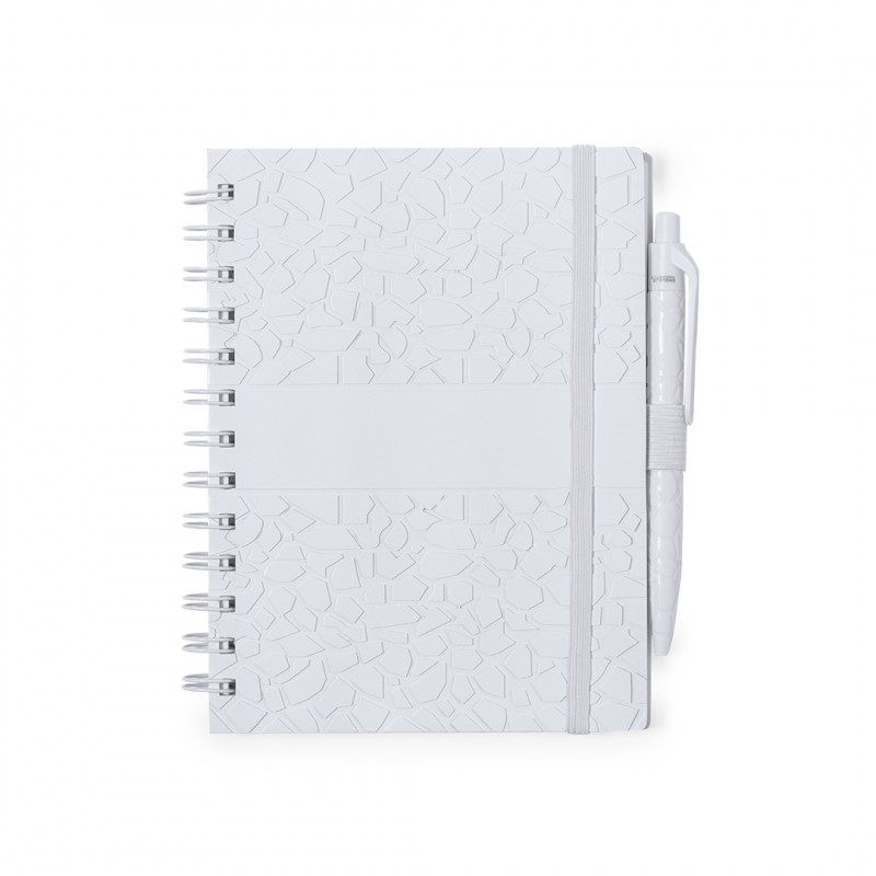 Quaderno piccolo con spirale copertina rigida e penna a sfera