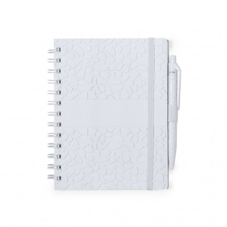 Quaderno piccolo con spirale copertina rigida e penna a sfera