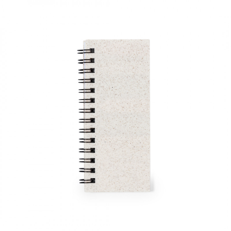 Blocco note con fogli a strisce bianche e post it