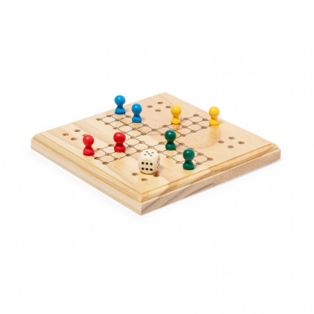 Parchisi in legno con sacchetto di cotone