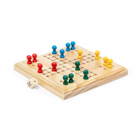 Parchisi in legno con sacchetto di cotone