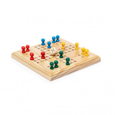 Parchisi in legno con sacchetto di cotone