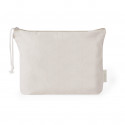 Necessaire in cotone colore naturale con zip e cordino