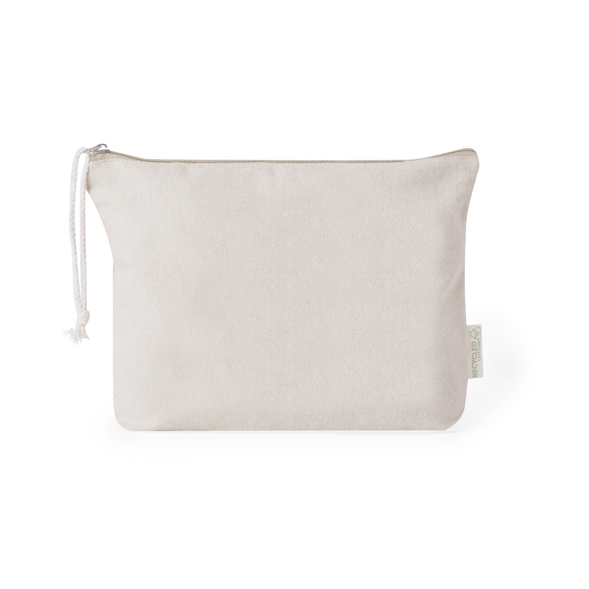 Necessaire in cotone colore naturale con zip e cordino