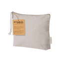 Necessaire in cotone colore naturale con zip e cordino