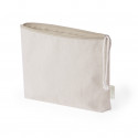 Necessaire in cotone colore naturale con zip e cordino