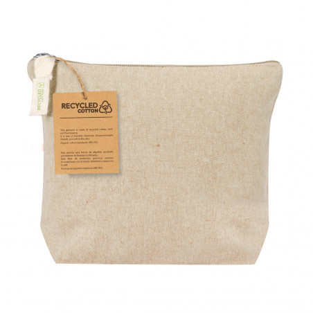 Beauty case in cotone riciclato in vari colori con cerniera