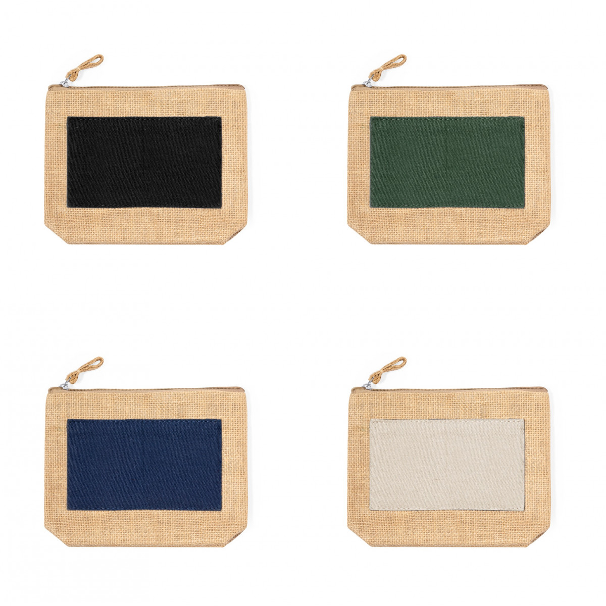 Necessaire in juta e cotone multiuso con zip da regalare