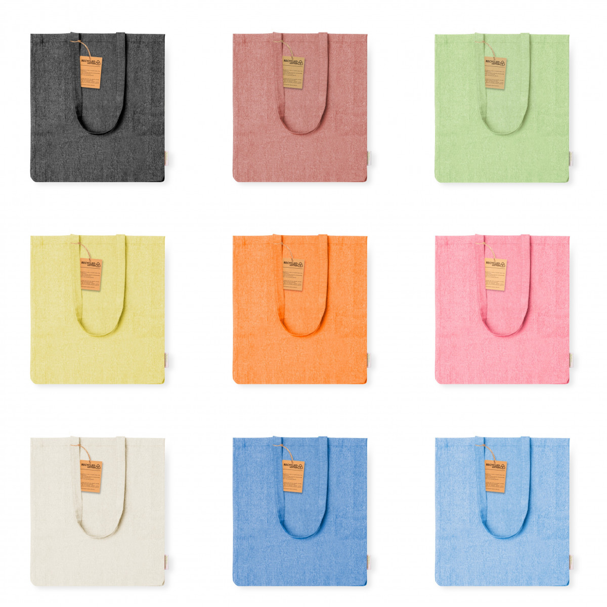 Borsa in cotone con manici di colori naturali diversi