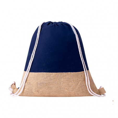 Zaino con corde in juta e cotone di colore nero
