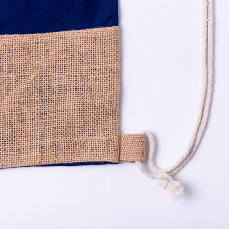 Zaino con corde in juta e cotone di colore nero