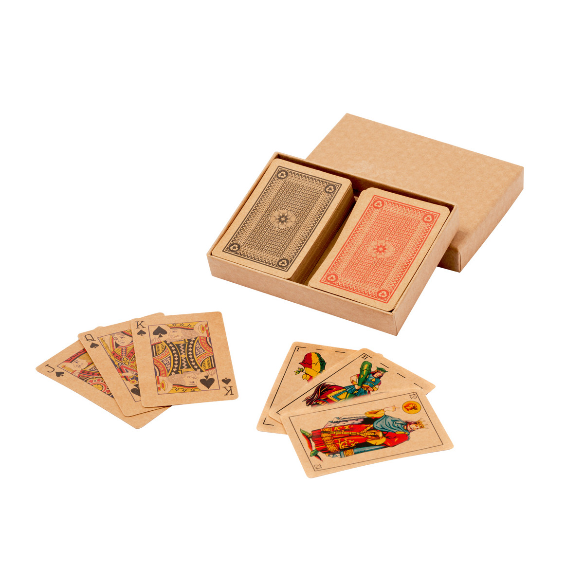 Set di mazzi di carte spagnole e francesi in scatola da regalare
