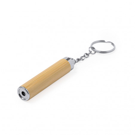 Portachiavi torcia led in bambù da regalare