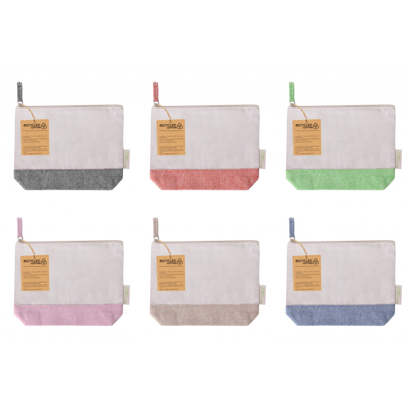 Necessaire in cotone riciclato con base di colori a scelta per fare regali