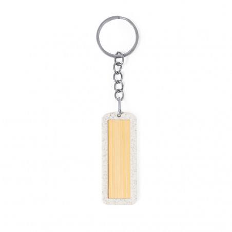 Portachiavi eco in legno di bambù e canna di grano da regalare