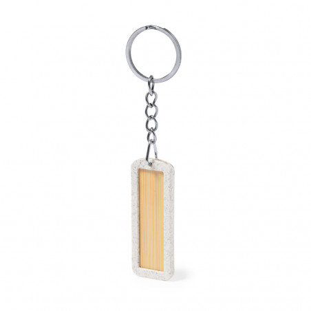 Portachiavi eco in legno di bambù e canna di grano da regalare