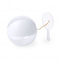 Set composto da racchetta e pallone da spiaggia uniti con elastico bianco