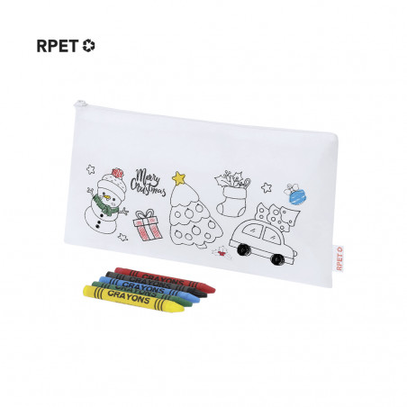 Astuccio con tessuto per colorare con design natalizio