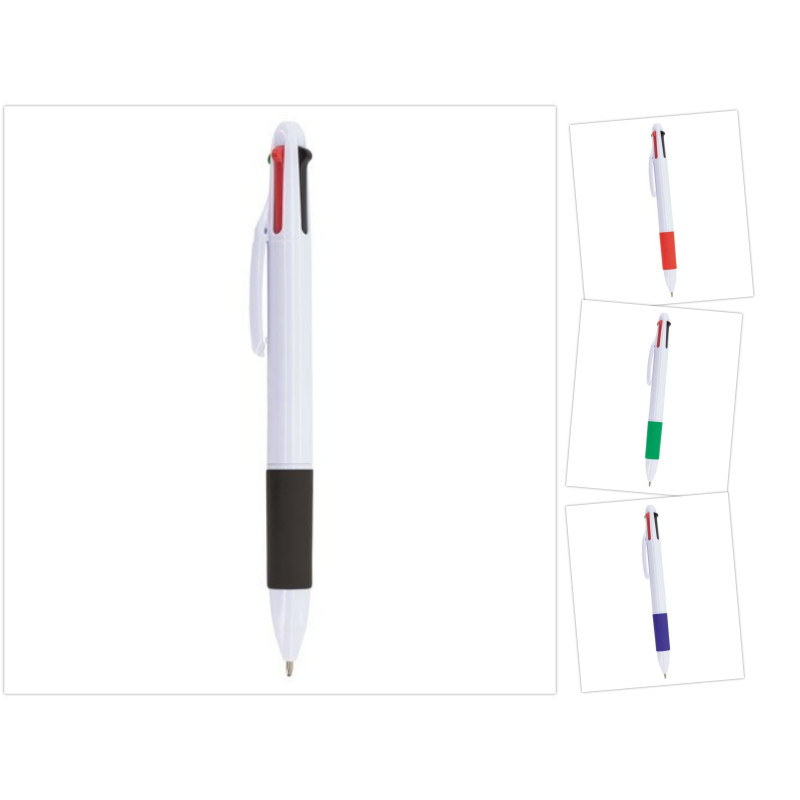 Penna a sfera con 4 inchiostri color nero, rosso, blu e verde