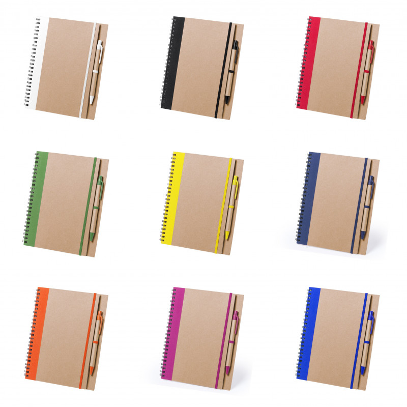 Quaderno ecologico con penna Design bicolore e anelli