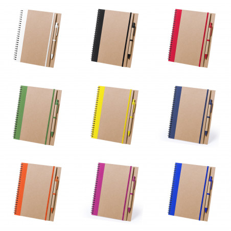 Quaderno ecologico con penna Design bicolore e anelli