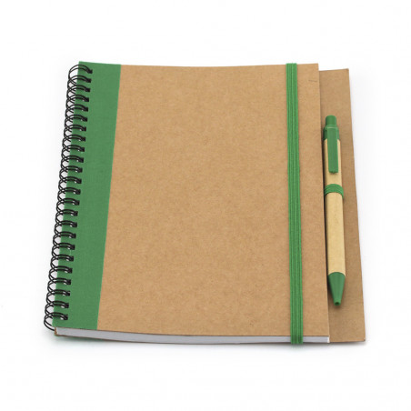 Quaderno ecologico con penna Design bicolore e anelli