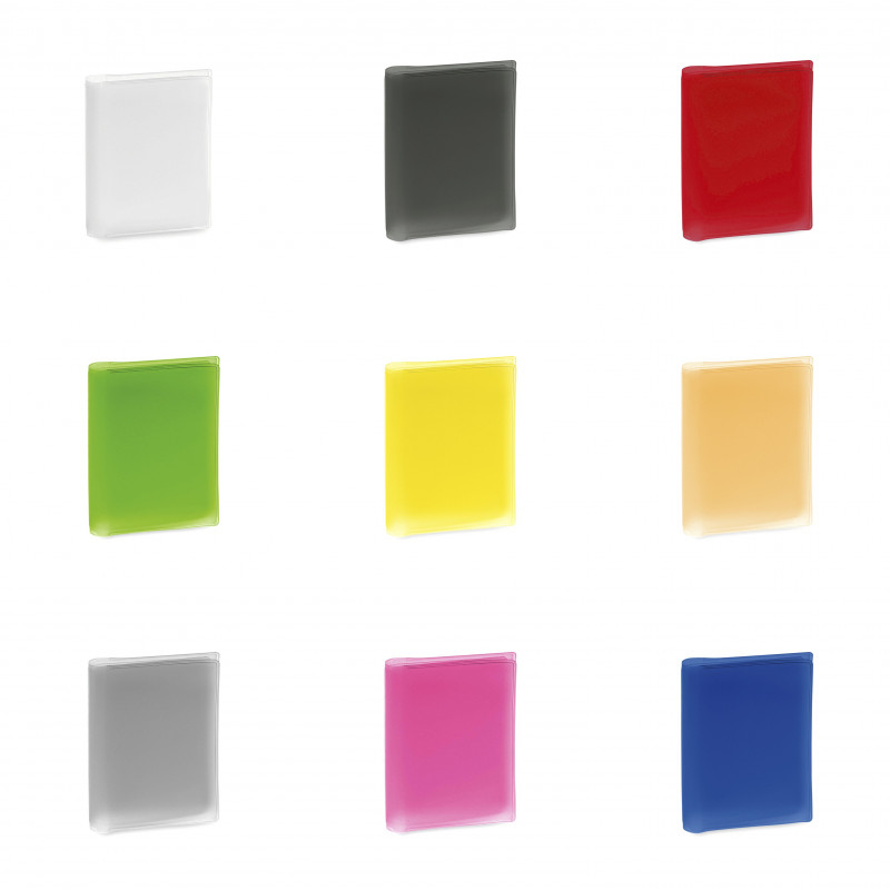 Portacarte in PVC in colori assortiti con 6 scomparti