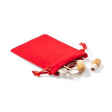 Borsa in scamosciato nera con cordoncino