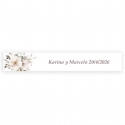 Adesivo personalizzato rettangolare 5x1 sfondo bianco fiori pastello per matrimoni