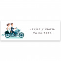 Adesivo 6x2cm designo sposi su moto per personalizzare dettagli