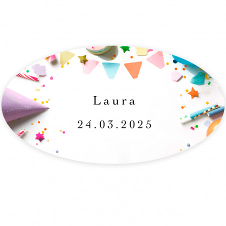 Adesivo ovale personalizzabile 4x2cm