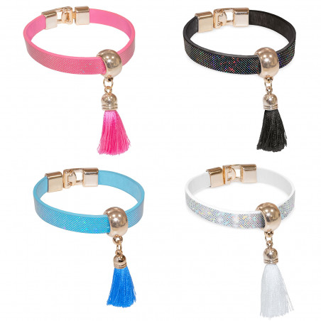 Braccialetti in Poliuretano con Pompon Dettagli Eleganti per Ospiti di Eventi