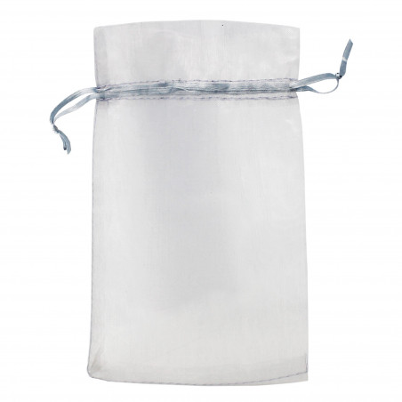 Lucidalabbra argento in borsa di organza con biglietto di ringraziamento per prima comunione bambina per dettagli