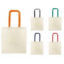 Borsa di cotone con manico colorato