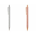 Penna in Metallo con Finitura Glitter Incapsulata: Colori Argento e Oro Rosa