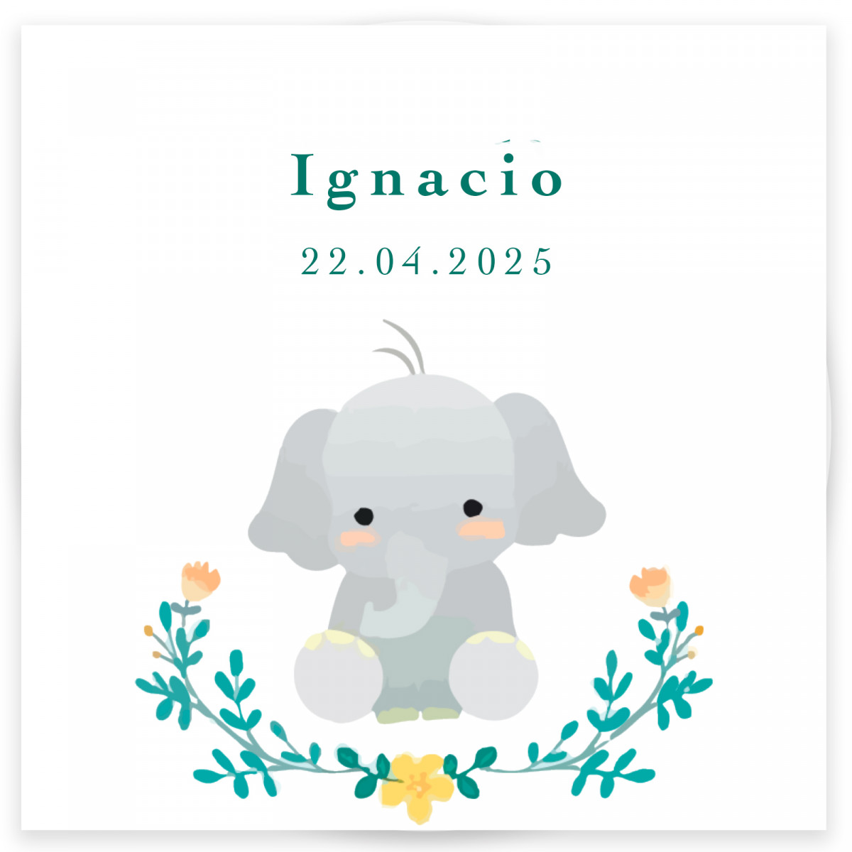 Adesivo 5x5cm design elefante personalizzabile
